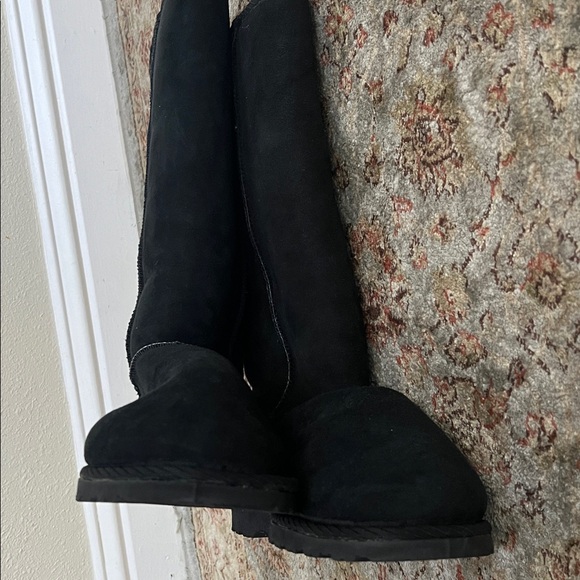 TYLIE MALIBU LOVE ANGEL WING BLACK SILVER TALL UGG LIKE BOOTS SIZE 10 y2k USA - Picture 6 of 10